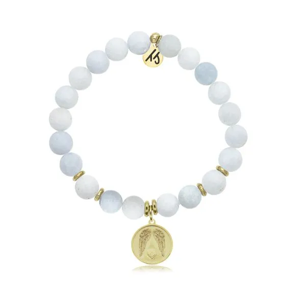 Celestine Bracelet with Gold-Plated "Guardian Angel" Charm Blocher Jewelers Ellwood City, PA