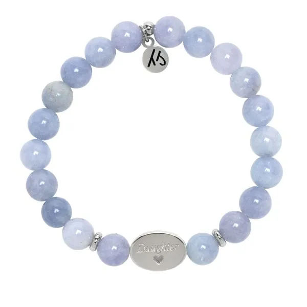 Sky Blue Jade Stacker Bracelet with In-Line 