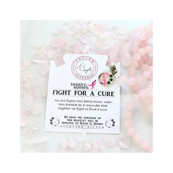 Susan G. Komen Breast Cancer Fight For a Cure Charity Charm Bracelet Blocher Jewelers Ellwood City, PA