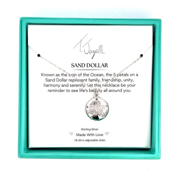 Sterling Silver CZ Sand Dollar Necklace Blocher Jewelers Ellwood City, PA