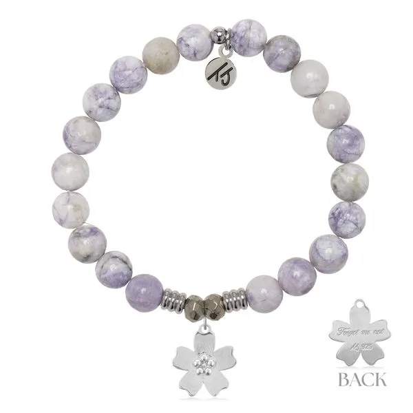Purple Turquoise Gemstone Bracelet With Sterling Silver Flower Charm Blocher Jewelers Ellwood City, PA