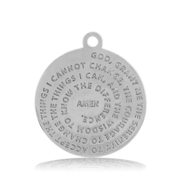 Denim Blue Agate Gemstone Bracelet with Serenity Prayer Sterling Silver Charm Image 3 Blocher Jewelers Ellwood City, PA