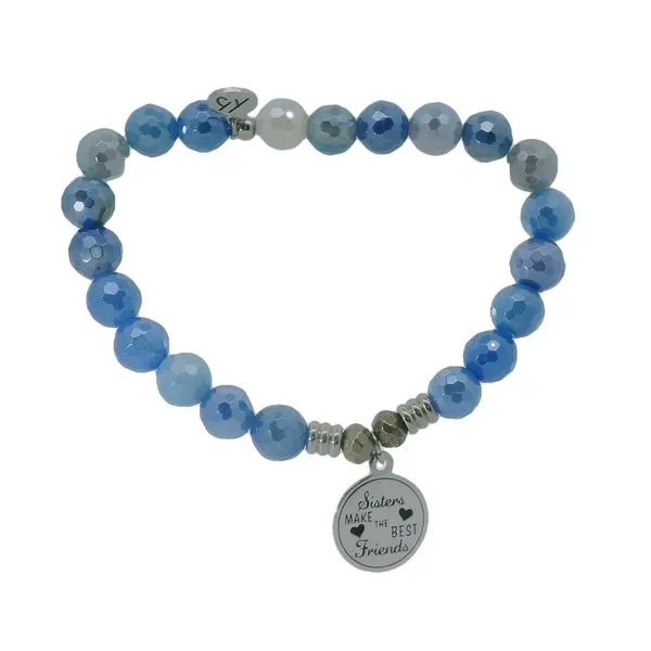 Blue Sparkle Agate Sister's Love Bracelet Blocher Jewelers Ellwood City, PA