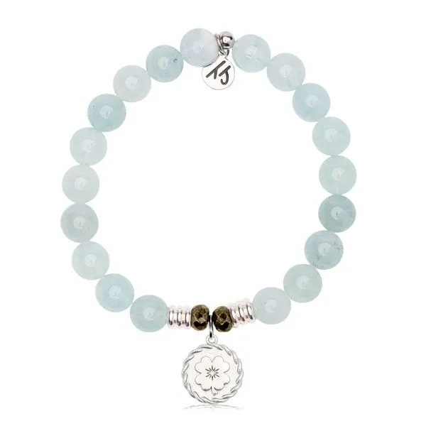Blue Aquamarine Bracelet with Silver 