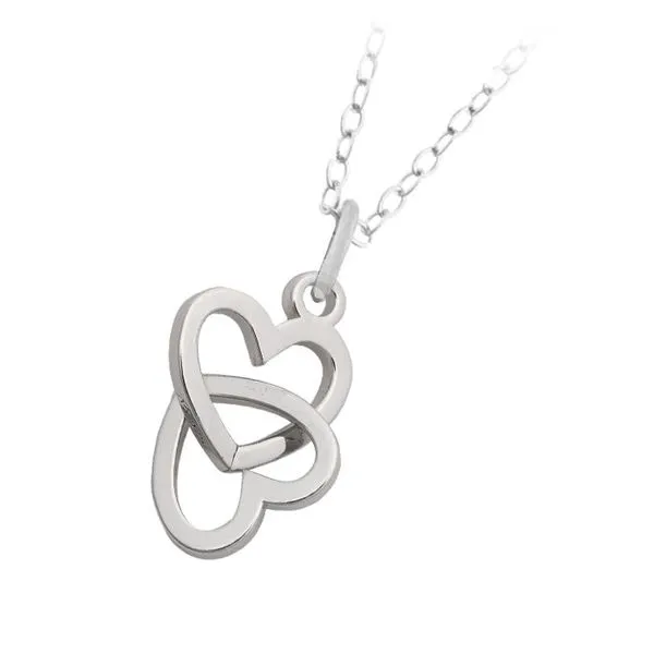Linked Hearts Sterling Silver Charm Necklace Image 2 Blocher Jewelers Ellwood City, PA