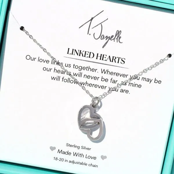 Linked Hearts Sterling Silver Charm Necklace Blocher Jewelers Ellwood City, PA