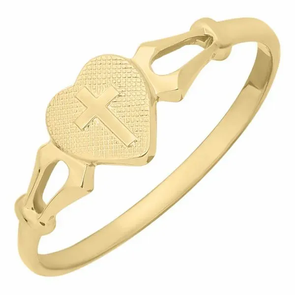 Children's Yellow 10 Karat Cross Ring Blocher Jewelers Ellwood City, PA