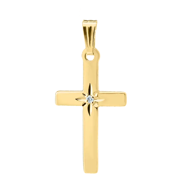 Kiddie Kraft Gold Filled Cross w/Diamond 15' Cable Chain Blocher Jewelers Ellwood City, PA