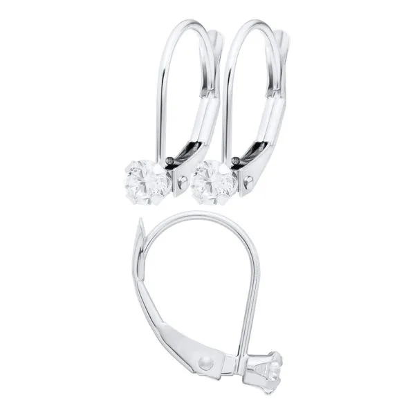 KK SS White CZ Leverback – 4mm Blocher Jewelers Ellwood City, PA