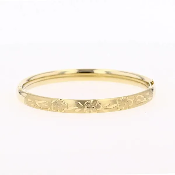 Kiddie Kraft 14K Gold Filled Yellow Floral Bangle, 5.25