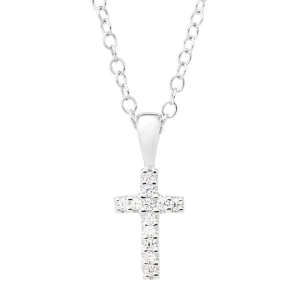 Kiddie Kraft Sterling Silver Cross with White CZ on 15