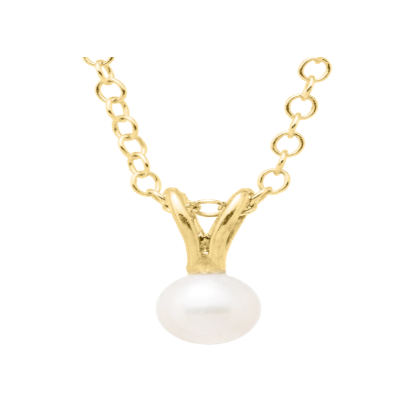 14K Yellow Gold Gold Filled Pearl Necklace on 15