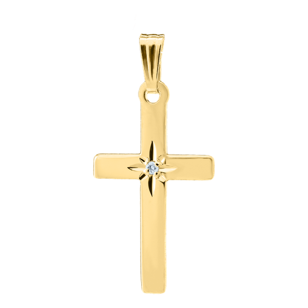 Kiddie Kraft Gold Filled Cross w/Diamond 15' Cable Chain Blocher Jewelers Ellwood City, PA