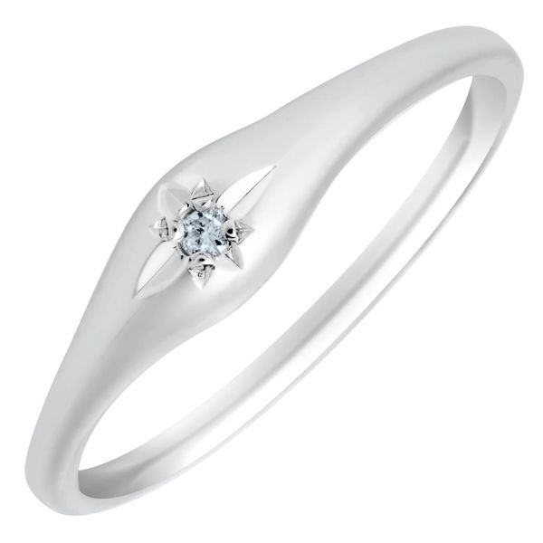 Sterling Silver Domed Diamond Ring Size 4 Blocher Jewelers Ellwood City, PA