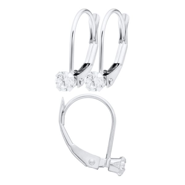 SS White CZ Leverback – 4mm Blocher Jewelers Ellwood City, PA