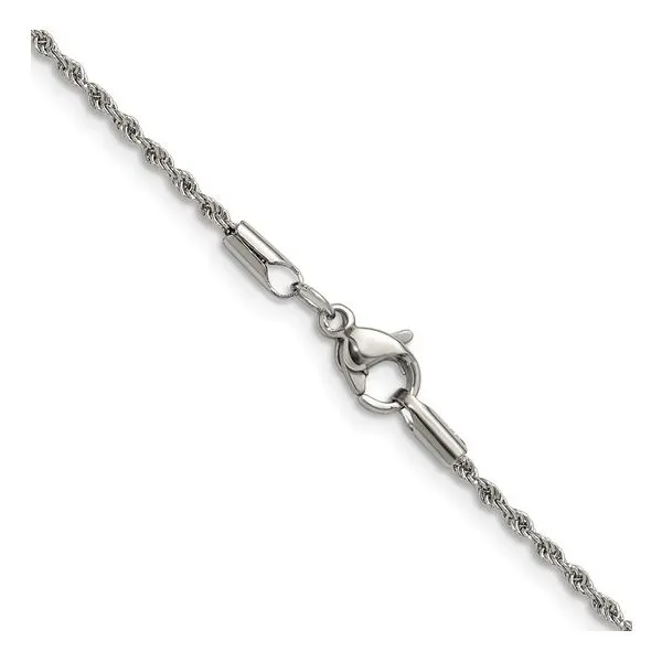 Stainless Steel Polished Rope Chain 18" Blocher Jewelers Ellwood City, PA