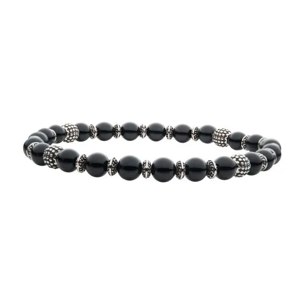 Black Agate Stones Black Oxidized Beads Bracelet Blocher Jewelers Ellwood City, PA