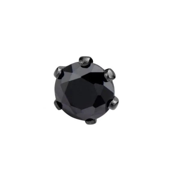 Black IP Steel Stud Earrings with Black CZ Blocher Jewelers Ellwood City, PA