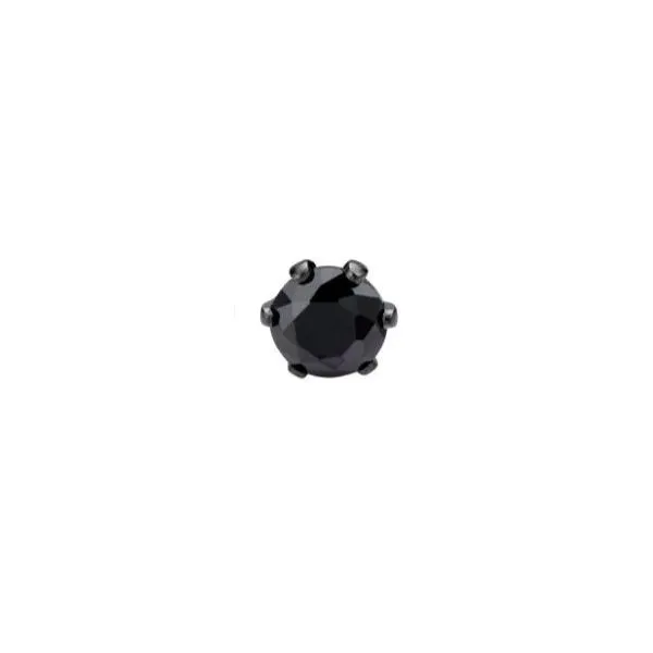 4mm Black IP Steel Black CZ Stud Earrings Blocher Jewelers Ellwood City, PA