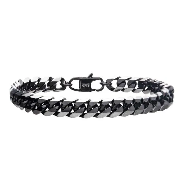 Stainless Steel Black IP Diamond Curb Chain Bracelet Blocher Jewelers Ellwood City, PA