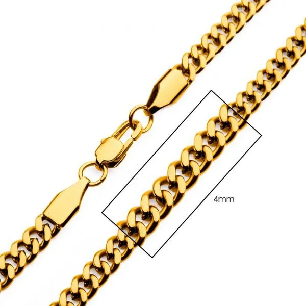 18K Gold IP Diamond Cut Curb Chain Necklace Blocher Jewelers Ellwood City, PA