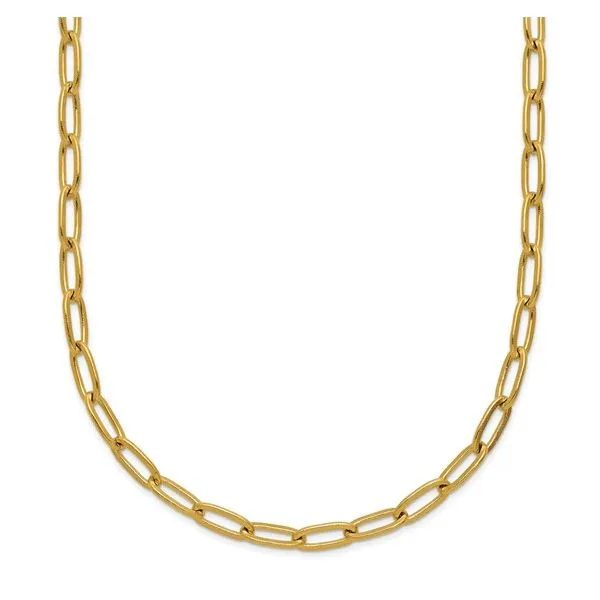 Stainless Steel Gold Plated Elongated Paperclip Chain 15