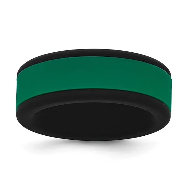 Black Silicone Ring with Green Removable Center Blocher Jewelers Ellwood City, PA
