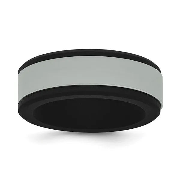 Black Silicone Ring with Grey Removable Center Blocher Jewelers Ellwood City, PA