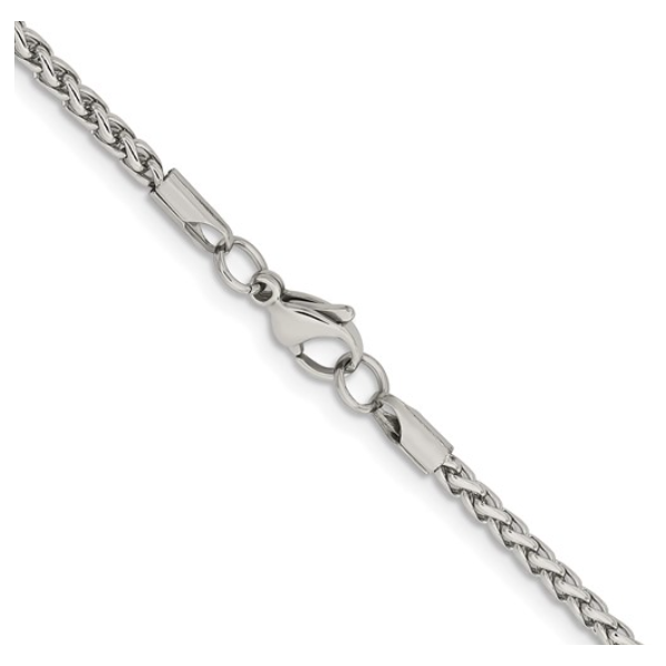 Chisel Stainless Steel Polished 3mm 24 inch Wheat Chain Image 2 Blocher Jewelers Ellwood City, PA