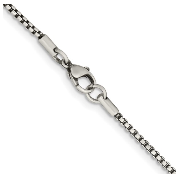 Chisel Stainless Steel Antiqued 2.25mm 20 inch Box Chain Blocher Jewelers Ellwood City, PA