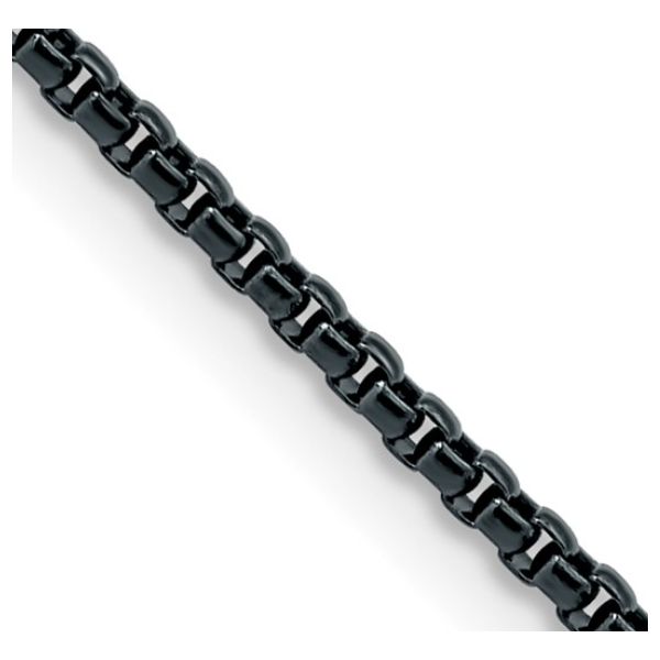 Chisel Stainless Steel Polished Blue and Grey IP-plated 2.5mm 20 inch Box Chain Blocher Jewelers Ellwood City, PA