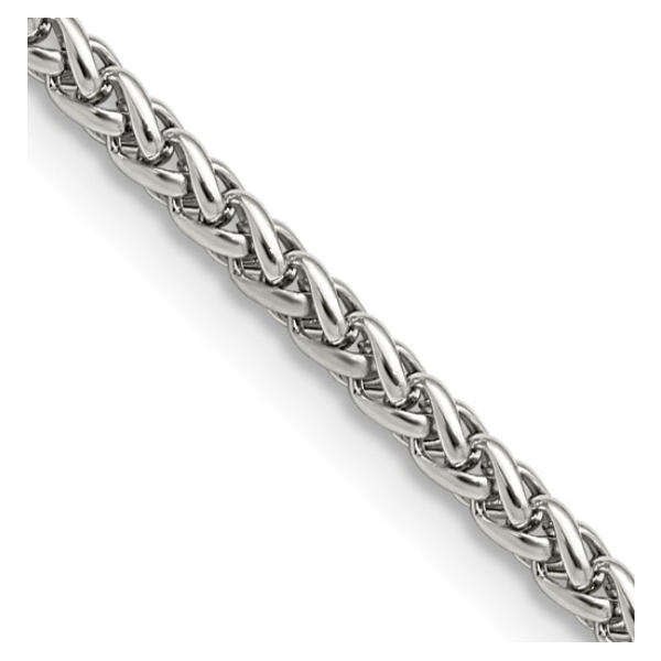 Chisel Stainless Steel Polished 3mm 24 inch Wheat Chain Blocher Jewelers Ellwood City, PA