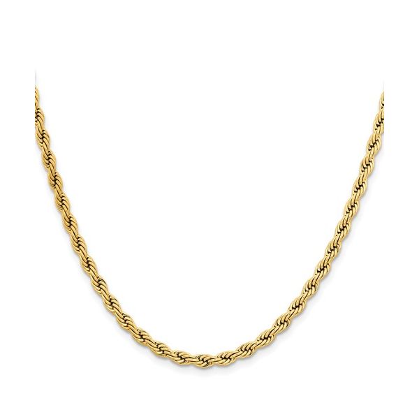 Stainless Steel Polished Yellow IP-plated Rope Chain 22