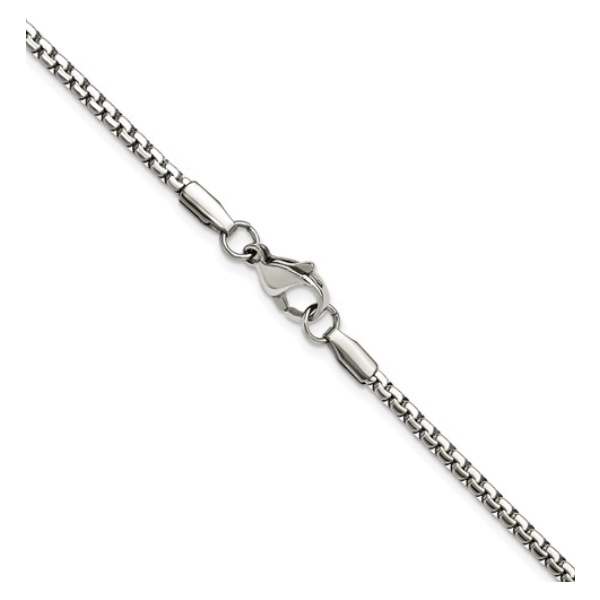 Stainless Steel Polished 2.5mm 18 inch Fancy Box Chain Blocher Jewelers Ellwood City, PA