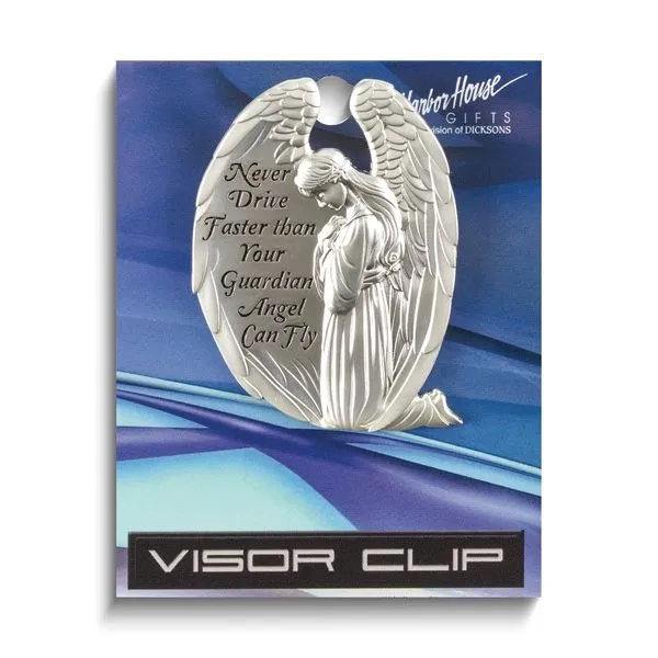 Silver-tone Metal Guardian Angel Visor Clip Blocher Jewelers Ellwood City, PA