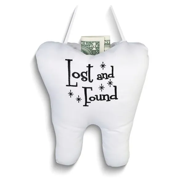 White Lost and Found Tooth Fairy Hanging Pillow Blocher Jewelers Ellwood City, PA
