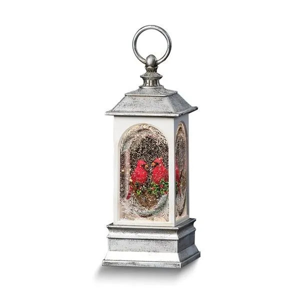 Grey Antique Finish LED Cardinals in the Snow Lantern Blocher Jewelers Ellwood City, PA