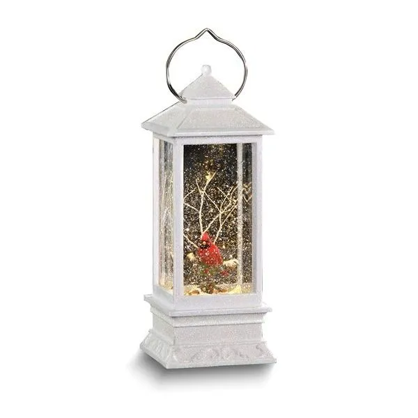 White Plastic Led Lantern With Cardinal Blocher Jewelers Ellwood City, PA