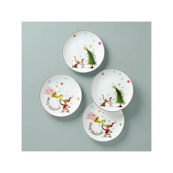 Merry Grinchmas Assorted Accent Plates, Set of 4 Blocher Jewelers Ellwood City, PA