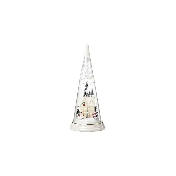 Lit Christmas Cone With Farmhouse Scene Blocher Jewelers Ellwood City, PA