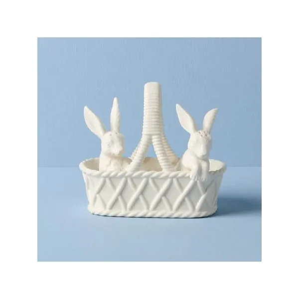 Lenox Wicker Creek Bunny Salt & Pepper Set Blocher Jewelers Ellwood City, PA