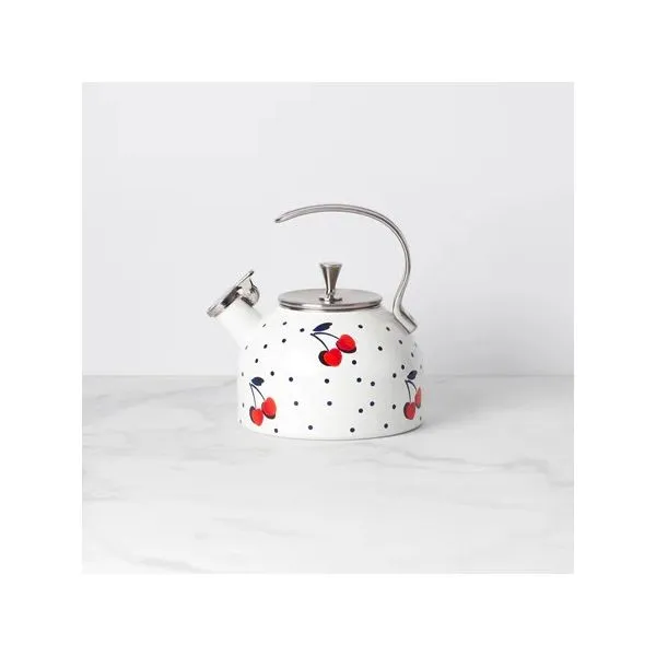 Lenox Vintage Cherry Dot Tea Kettle Blocher Jewelers Ellwood City, PA