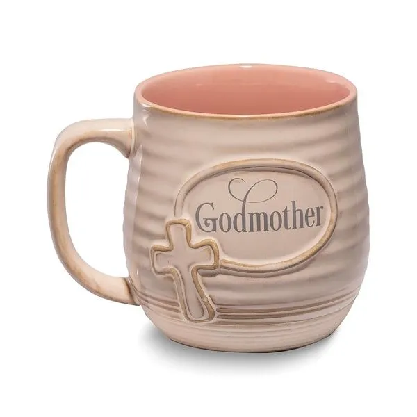 Thank You GODMOTHER Pink 14 oz. Ceramic Mug Blocher Jewelers Ellwood City, PA