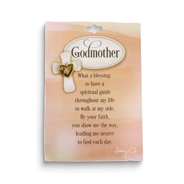 24k Gold-plated Godmother Pin on Card Blocher Jewelers Ellwood City, PA
