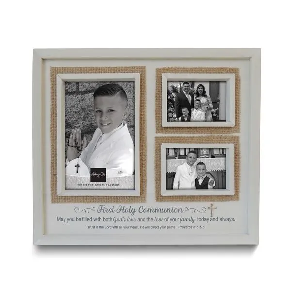 First Holy Communion Whitewashed Collage Photo Frame Blocher Jewelers Ellwood City, PA