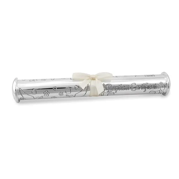Silver-plated Baptism Certificate Holder Blocher Jewelers Ellwood City, PA