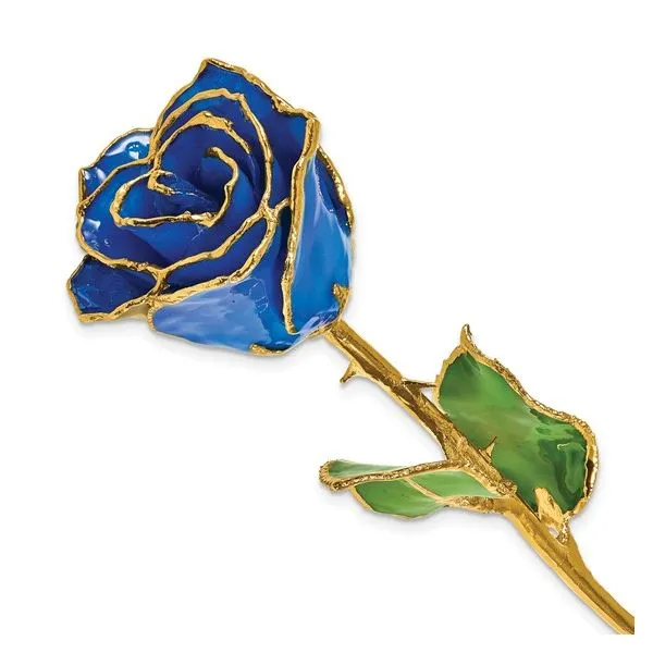 Gold Trimmed Rose in September Sapphire Blocher Jewelers Ellwood City, PA