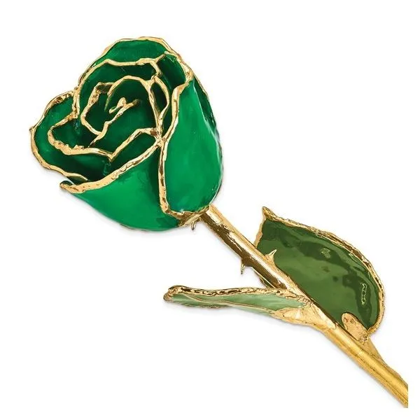 Gold Trimmed Rose in Green Blocher Jewelers Ellwood City, PA