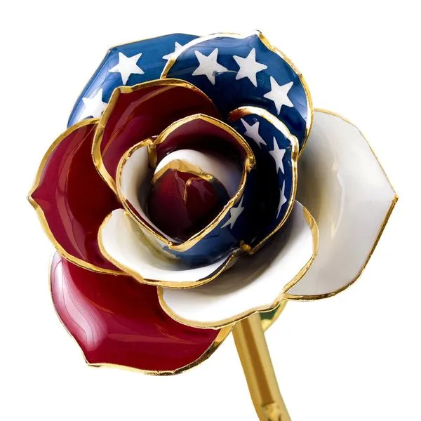 24K Gold Dipped Lacquer Preserved Rose Image 2 Blocher Jewelers Ellwood City, PA