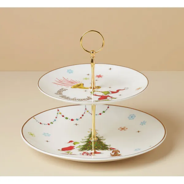 Lenox Merry Grinchmas 2-Tiered Server, 8.5